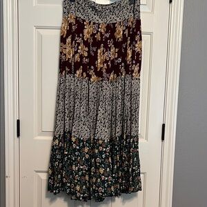 Floral Tiered Maxi Skirt